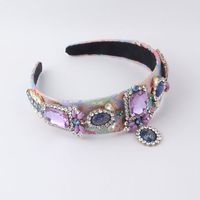 Conjunto De Pulsera De Banda Para El Cabello Con Colgante De Gema De Diamante De Tela De Color Barroco sku image 6