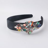 New Fashion Personality Diamond-studded Geometric Flower Headband sku image 1