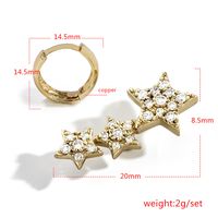 2021 Neue Persönlichkeit Koreanische Mode Helle Volle Diamant Kleine Stern Anhänger Ohrringe Kleine Frische Ohrringe Hersteller Großhandel sku image 1
