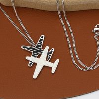 Simple Classic Airplane Pendant Necklace Sweater Chain main image 3