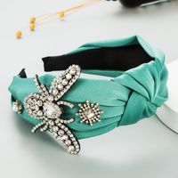 Korean Fashion Pure Color Fabric Butterfly Pearl Hairband Inlaid Rhinestone Temperament Hair Accessories main image 7