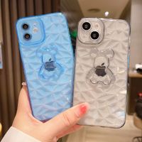 Diamond Pattern Transparent Bear Pattern Suitable For Iphone Mobile Phone Case main image 3