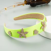 European And American Fashion Bright Color Fabric Hair Band Wide-brimmed Flower Heart-shaped Headband sku image 2