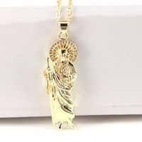 European And American Copper Zircon Portrait Pendant Micro-inlaid Zircon Necklace Wholesale main image 4