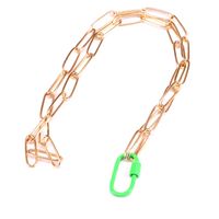 New Copper Color Dripping Oval Screw Buckle Necklace main image 5