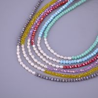 Splicing Crystal Beaded Pearl Necklace Clavicle Chain main image 3