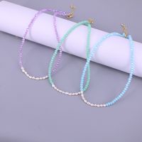 Splicing Crystal Beaded Pearl Necklace Clavicle Chain main image 4