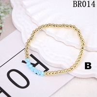 Simple Ethnic Colored Glaze Evil Eye Color Gold Bead Multi-layered Bracelet main image 4