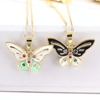 Fashion Color Butterfly Micro-inlaid Zircon Necklace Simple Necklace Jewelry main image 3