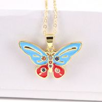 Fashion Color Butterfly Micro-inlaid Zircon Necklace Simple Necklace Jewelry main image 6