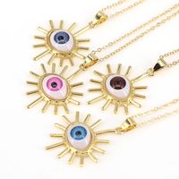 New Evil Eye Pendant Necklace Copper Drip Oil Eye Necklace Jewelry main image 1