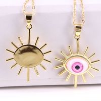 New Evil Eye Pendant Necklace Copper Drip Oil Eye Necklace Jewelry main image 3