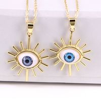 New Evil Eye Pendant Necklace Copper Drip Oil Eye Necklace Jewelry main image 4