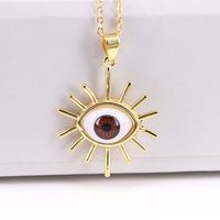 New Evil Eye Pendant Necklace Copper Drip Oil Eye Necklace Jewelry main image 6