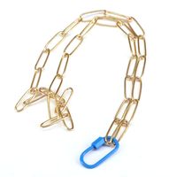 New Copper Color Dripping Oval Screw Buckle Necklace sku image 4