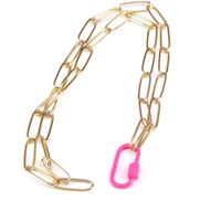 New Copper Color Dripping Oval Screw Buckle Necklace sku image 7