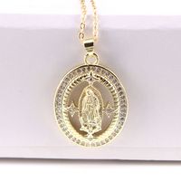 European And American New Copper Jewelry Virgin Mary Pendant Necklace sku image 2