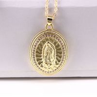 European And American New Copper Jewelry Virgin Mary Pendant Necklace sku image 3