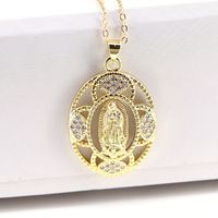 European And American New Copper Jewelry Virgin Mary Pendant Necklace sku image 4