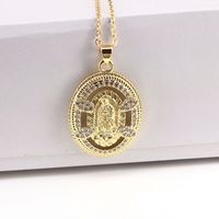 European And American New Copper Jewelry Virgin Mary Pendant Necklace sku image 6