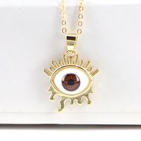 New Jewelry Fashion Demon Eye Necklace Geometric Pendant Clavicle Chain sku image 1