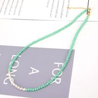 Splicing Crystal Beaded Pearl Necklace Clavicle Chain sku image 3