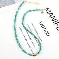 Crystal Beaded Necklace Clavicle Chain  Color Necklace sku image 3