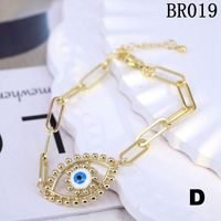 Simple Ethnic Colored Glaze Evil Eye Color Gold Bead Multi-layered Bracelet sku image 4