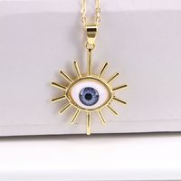 New Evil Eye Pendant Necklace Copper Drip Oil Eye Necklace Jewelry sku image 3