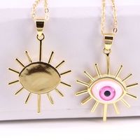 New Evil Eye Pendant Necklace Copper Drip Oil Eye Necklace Jewelry sku image 4