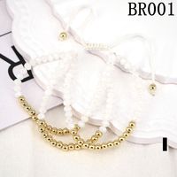 European And American Fashion Crystal Copper Beads Adjustable Braided Bracelet sku image 5