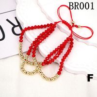 European And American Fashion Crystal Copper Beads Adjustable Braided Bracelet sku image 1