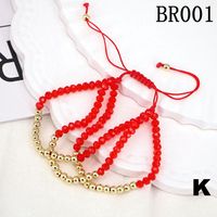 European And American Fashion Crystal Copper Beads Adjustable Braided Bracelet sku image 8
