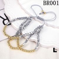 European And American Fashion Crystal Copper Beads Adjustable Braided Bracelet sku image 9