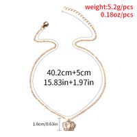 Full Diamond Crown Pendant Clavicle Chain Necklace main image 7