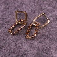 Exaggerated Copper Micro-inlaid Zircon Oval Earrings Personality Earrings Wholesale sku image 1