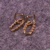 Exaggerated Copper Micro-inlaid Zircon Oval Earrings Personality Earrings Wholesale sku image 5