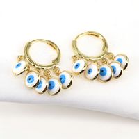 European And American New Ethnic Style Retro Geometric Color Pendant Copper Earrings sku image 3