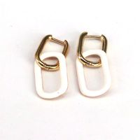 Wholesale Oval Earrings Color Dripping Copper Gold-plated Fashion Earrings sku image 1