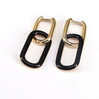 Wholesale Oval Earrings Color Dripping Copper Gold-plated Fashion Earrings sku image 6