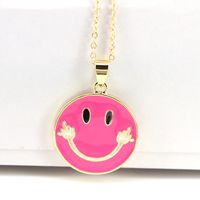 New Simple Dripping Oil Cute Smiley Necklace Sweater Chain sku image 2
