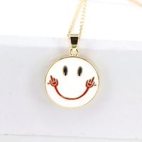 New Simple Dripping Oil Cute Smiley Necklace Sweater Chain sku image 4