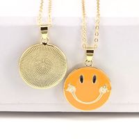 New Simple Dripping Oil Cute Smiley Necklace Sweater Chain sku image 5