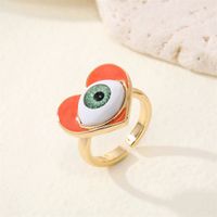 European Retro Exaggerated Peach Heart Eye Ring Punk Alloy Ring Wholesale sku image 1