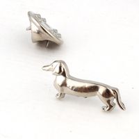 New Retro Puppy Brooch Cute Dachshund Dog Animal Collar Pin Jewelry sku image 1
