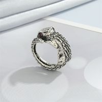 Retro Punk Butterfly Hedgehog Owl Frog Ring Female Ancient Silver Animal Open Ring sku image 7