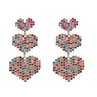 Fashion Gradiente Heart-shaped Rhinestone Earrings main image 7