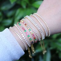 Fashion Geometric Copper Artificial Gemstones Bracelets In Bulk main image 1