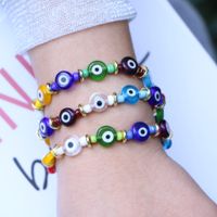 European And American Bead Glaze Devil Eye Bracelet Stretchable Braided Bracelet main image 3