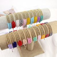European And American Fashion Crystal Copper Beads Adjustable Braided Bracelet main image 1